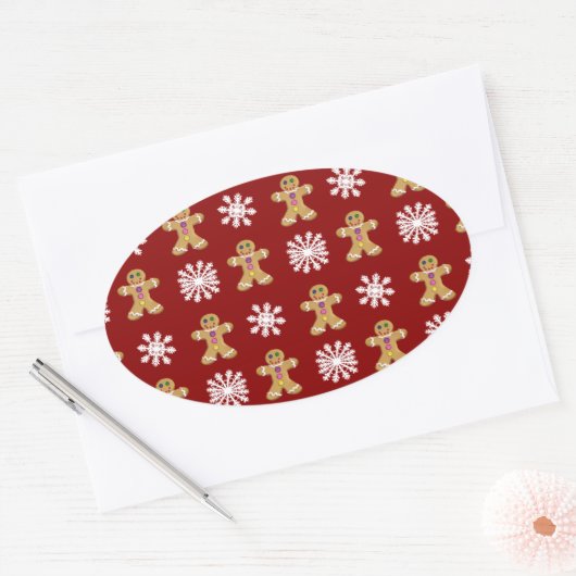 Ingwer und Snow Ovaler Aufkleber (Umschlag)