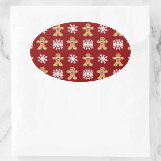 Ingwer und Snow Ovaler Aufkleber (Tasche)