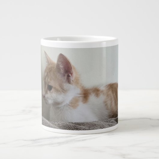 Ingwer- und Weißkätzchen Jumbo-Tasse (Vorderseite)