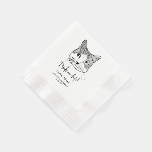 Ingwer White Cat Personalisiert Drinks Serviette (Ecke)