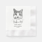 Ingwer White Cat Personalisiert Drinks Serviette (Vorderseite)