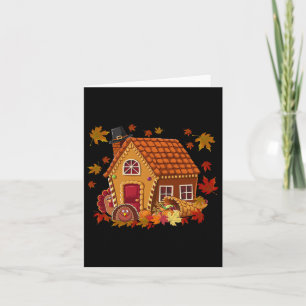 Ingwerbrot Häuser Herbstsaison Design Dankfest Karte