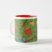 INGWERBROT-KÄTZCHEN Rote Zweifarben-Tasse Zweifarbige Tasse (Vorderseite Links)