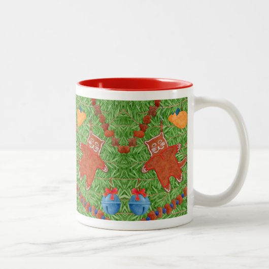 INGWERBROT-KÄTZCHEN Rote Zweifarben-Tasse Zweifarbige Tasse (Rechts)
