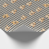 Ingwerbrot-Parade auf Gingham! Geschenkpapier (Ecke)