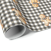 Ingwerbrot-Parade auf Gingham! Geschenkpapier (Rolleneckpunkt)