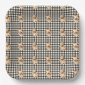 Ingwerbrot-Parade auf Gingham! Pappteller (Vorderseite)
