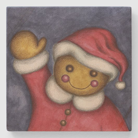 Ingwerbrot-Weihnachtsmann-Steinuntersetzer Steinuntersetzer (Vorderseite)