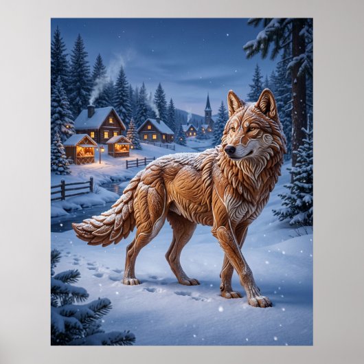 Ingwerbrot-Wolf-Pinien Poster (Vorne)