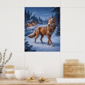 Ingwerbrot-Wolf-Pinien Poster (Küche)