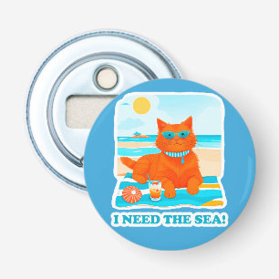 Ingwerkatze am Strand Ich brauche das Meer Sommer Flaschenöffner