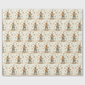 Ingwerkatze, die einen Vogel auf Papier fängt Geschenkpapier (Flach)