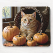 Ingwerkatze in einem Wicker-Cornucopia Mousepad (Vorne)