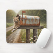 Ingwerkatze in einer rauen Postbox Mousepad (Mit Mouse)