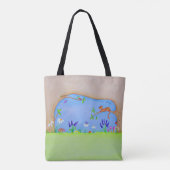 Ingwerkatze in einer Tasche mit Baumwasser (Rückseite)