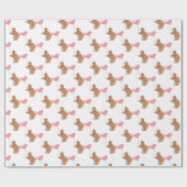 Ingwerkatze mit rosa Ballon Geschenkpapier (Flach)