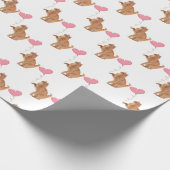 Ingwerkatze mit rosa Ballon Geschenkpapier (Ecke)