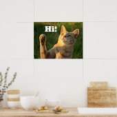 Ingwerkatze sagt Hallo! Poster (Küche)