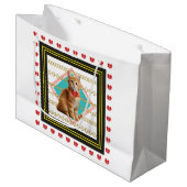 Ingwerkatze und Goldene Kette Große Geschenktüte (Vorderseite Schrägansicht)