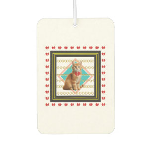 Ingwerkatze und Goldene Kette, harter Untersetzer Autolufterfrischer