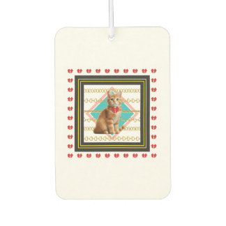 Ingwerkatze und Goldene Kette, harter Untersetzer Autolufterfrischer