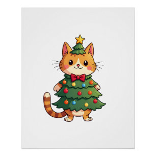 Ingwerkatze Weihnachtsbaum Süß Weihnachten 4 Poster