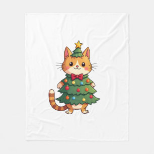 Ingwerkatze Weihnachtsbaum Süß Xmas 4 Fleecedecke