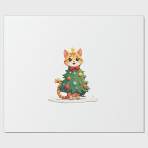 Ingwerkatze Weihnachtsbaum Süß Xmas Mädchen Kinder Geschenkpapier