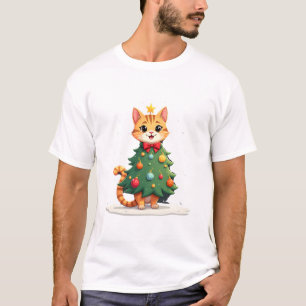 Ingwerkatze Weihnachtsbaum Süß Xmas Mädchen Kinder T-Shirt
