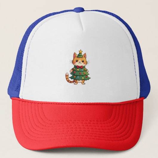 Ingwerkatze Weihnachtsbaum Süßes Xmas 4 Truckerkappe (Vorderseite)