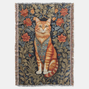 Ingwerkatze William Morris Inspirierte Blumen Decke