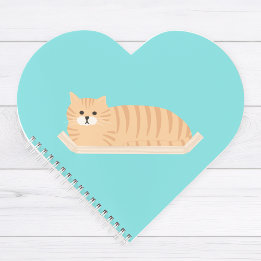 Ingwerkatzen-Herz-Notizbuch Notizblock