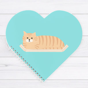 Ingwerkatzen-Herz-Notizbuch Notizblock