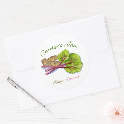 Ingwerrhubarbe Runder Aufkleber (Umschlag)