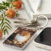 Ingwertabby-Katzen-Schlüsselkette Schlüsselanhänger (Vorderseite rechts)