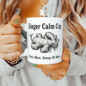 Ingwerwurzel-Tee-Zubereitungsschritte Kunst Kaffeetasse