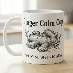 Ingwerwurzel-Tee-Zubereitungsschritte Kunst Kaffeetasse