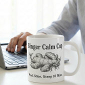 Ingwerwurzel-Tee-Zubereitungsschritte Kunst Kaffeetasse