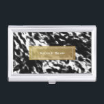 Inhaber der Gold Chic Business Card Schwarz-weiß & Visitenkarten Etui<br><div class="desc">Schwarz-weiß & Imitate Gold Chic Business Card Inhaber. Passende Visitenkarten verfügbar.</div>