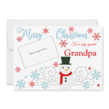 Inhaber der Snowman-Grandpa-Geschenkkarte