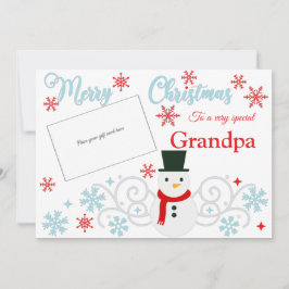 Inhaber der Snowman-Grandpa-Geschenkkarte Karte