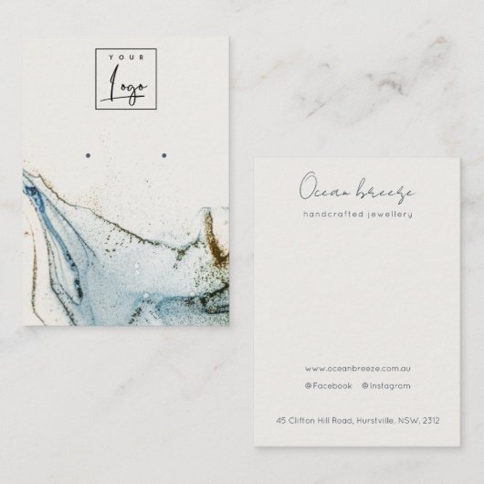 Inhaber des abstrakten Blue-Gold-Logos für Wasserf Visitenkarte (Vorne/Hinten)