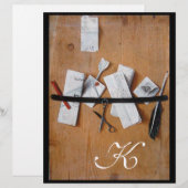 INHABER DES HOLZMONOGRAMM, braun, schwarz (Vorne/Hinten)