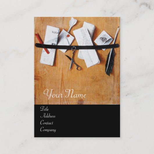 INHABER DES HOLZMONOGRAMM, braun weiß Visitenkarte (Vorderseite)