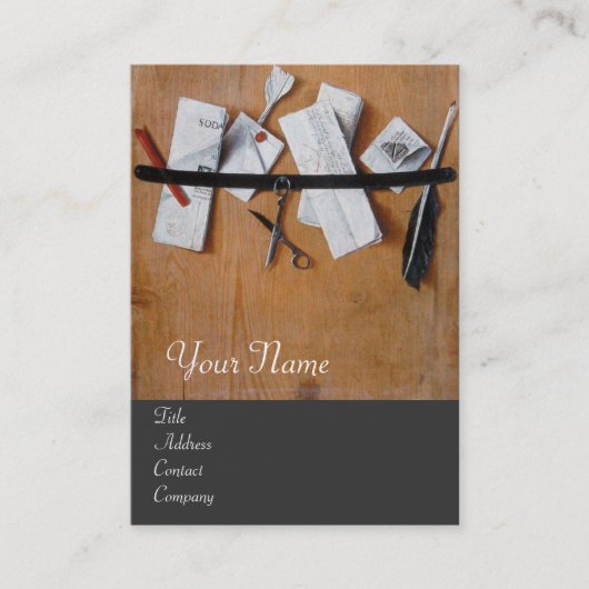 INHABER DES HOLZMONOGRAMM, grau-braun, weiß Visitenkarte (Vorderseite)