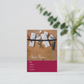 INHABER DES HOLZMONOGRAMM, rot-braun Visitenkarte (Stehend Vorderseite)