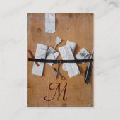 INHABER DES HOLZMONOGRAMM, rot-braun Visitenkarte (Rückseite)