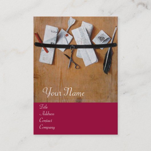 INHABER DES HOLZMONOGRAMM, rot-braun Visitenkarte (Vorderseite)