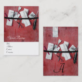 INHABER DES HOLZMONOGRAMM, rot Visitenkarte (Vorne/Hinten)