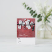 INHABER DES HOLZMONOGRAMM, rot Visitenkarte (Stehend Vorderseite)